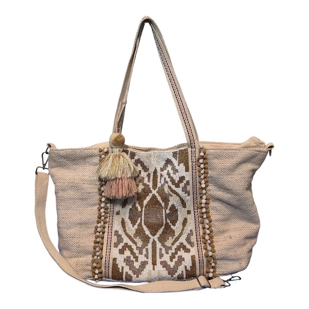 America & Beyond Wild Nights Embellished Tote w/ Crossbody Strap